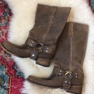 BedStu brown leather knee high boots sz 6.5